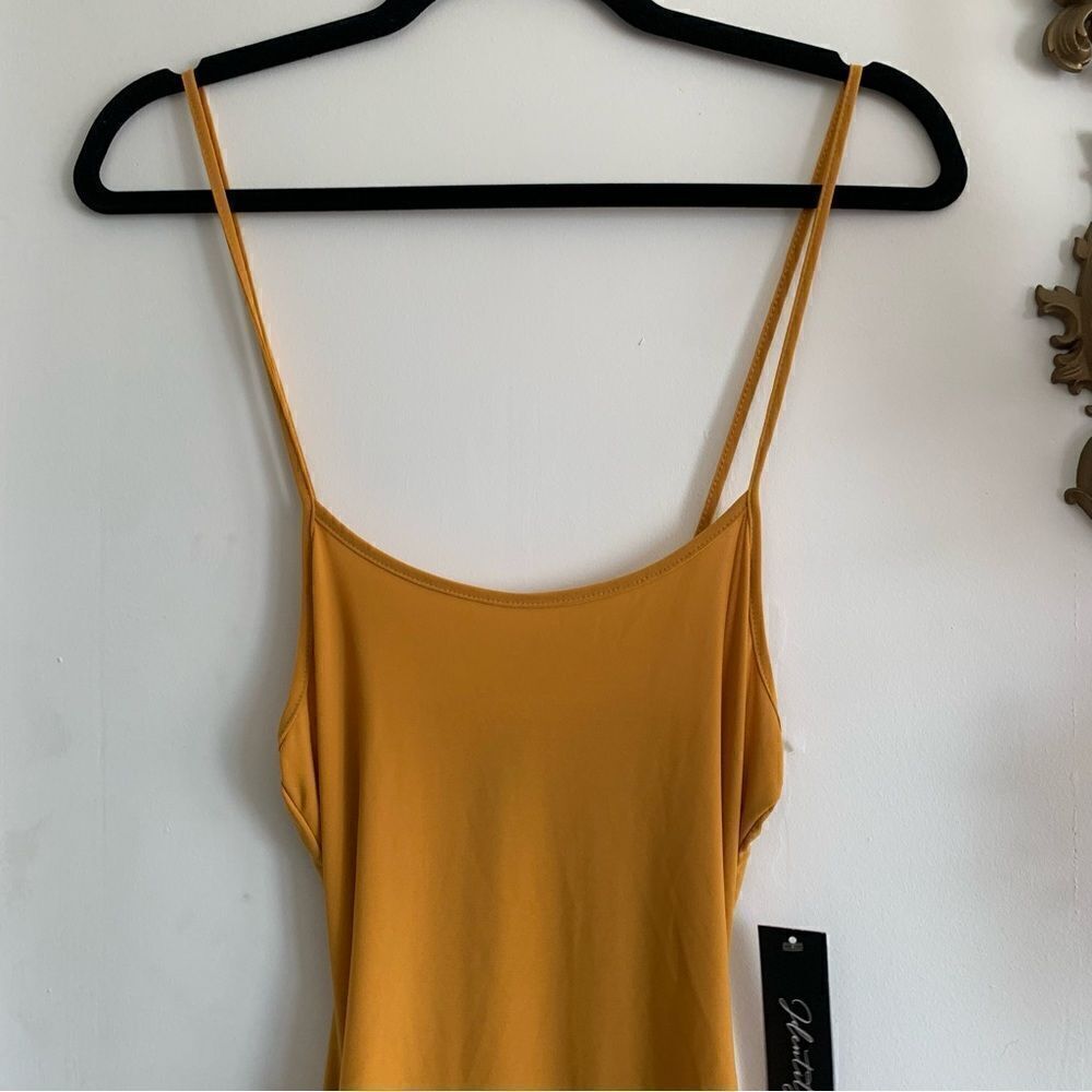 GOLD RUCHED MIDI DRESS - Picture 14 of 15